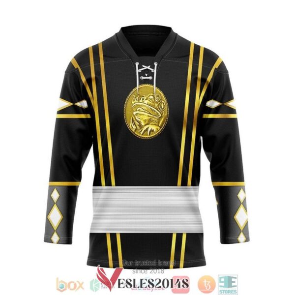 Black Frog Ninja Mighty Morphin Power Rangers Ninjetti Hockey Jersey Shirt, Trending Gifts For Fans - Vesles2014s