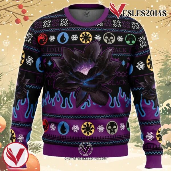 Black Lotus Magic the Gathering Ugly Christmas Sweater, Unique Christmas Gift For Fans - Vesles2014S