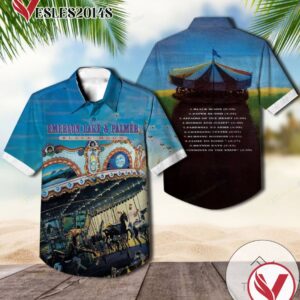 Black Moon Studio Album By Emerson, Lake & Palmer Hawaiian Shirt, Best Gift For Music Lovers Vesles2014S