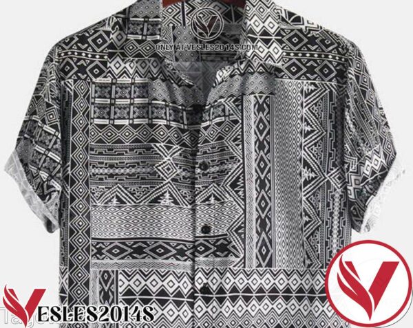 Black N White Designed Hawaiian Shirt, Unique Gifts For Friends - Vesles2014S 1