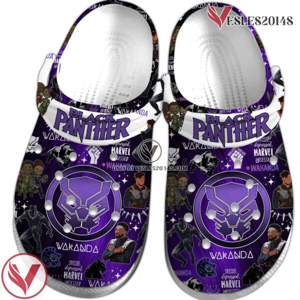 Black Panther Movie Crocs Crocband Clogs Shoes Comfortable For Men Women and Kids Style 1 - Vesles2014S 2