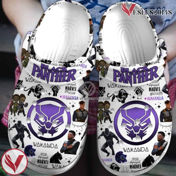 Black Panther Movie Crocs Crocband Clogs Shoes Comfortable For Men Women and Kids Style 2 - Vesles2014S