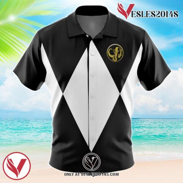 Black Ranger Mighty Morphin Power Rangers Hawaiian Button Up Shirt, Perfect Gifts For Anime Lovers - Vesles2014S