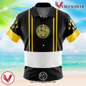 Black Ranger Ninjetti Mighty Morphin Power Rangers Hawaiian Button Up Shirt, Perfect Gifts For Anime Lovers - Vesles2014S