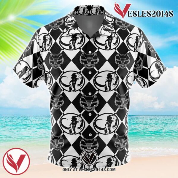 Black Ranger Pattern Power Rangers Hawaiian Button Up Shirt, Perfect Gifts For Anime Lovers - Vesles2014S