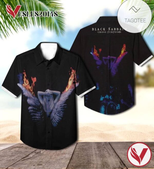 Black Sabbath Cross Purposes Album Cover Hawaiian Shirt, Best Gift For Music Lovers Vesles2014S