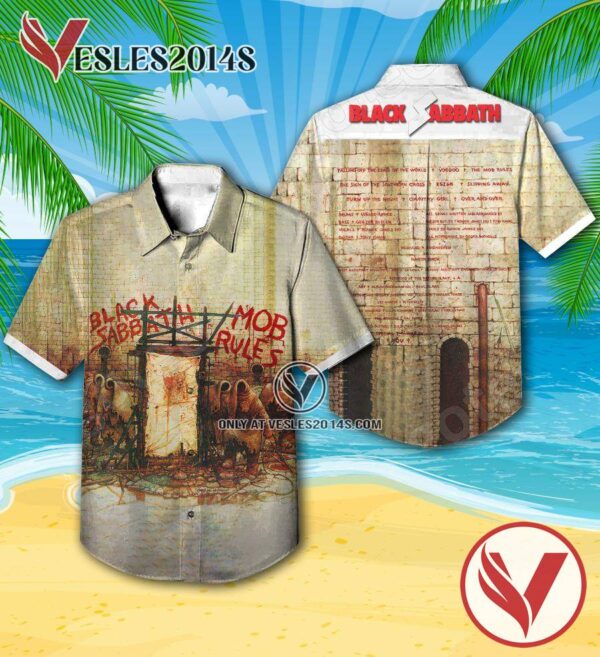 Black Sabbath Mob Rules Album Cover Style 2 Hawaiian Shirt, Unique Gifts For Music Lovers - Vesles2014S