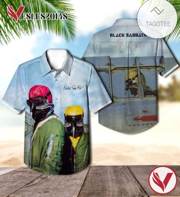 Black Sabbath Never Say Die Album Cover Hawaiian Shirt, Best Gift For Music Lovers Vesles2014S