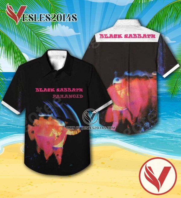 Black Sabbath Paranoid Album Cover Style 2 Hawaiian Shirt, Unique Gifts For Music Lovers - Vesles2014S