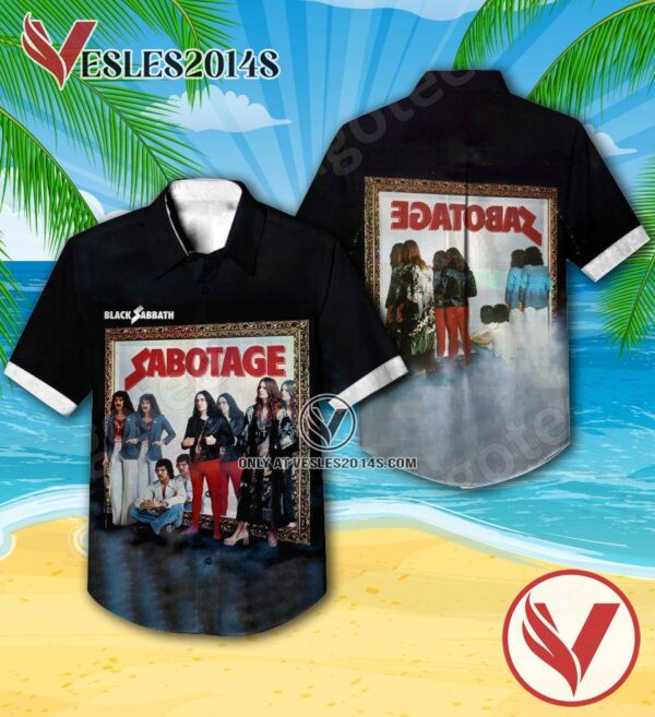 Black Sabbath Sabotage Album Cover Style 2 Hawaiian Shirt, Unique Gifts For Music Lovers - Vesles2014S