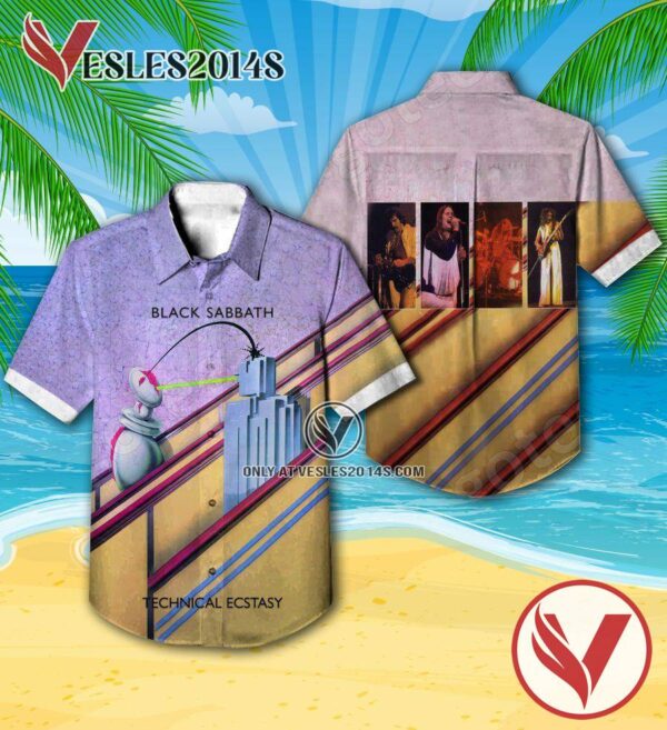Black Sabbath Technical Ecstasy Album Cover Hawaiian Shirt, Unique Gifts For Music Lovers - Vesles2014S