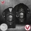 Black Skull For Men And Women Graphic Print Short Sleeve Hawaiian Casual Shirt Vesles2014S