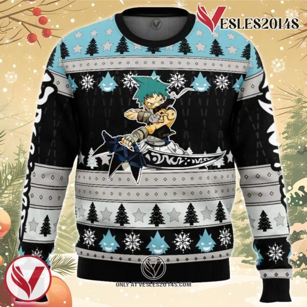 Black Star Soul Eater Ugly Christmas Sweater, Unique Christmas Gift For Fans - Vesles2014S