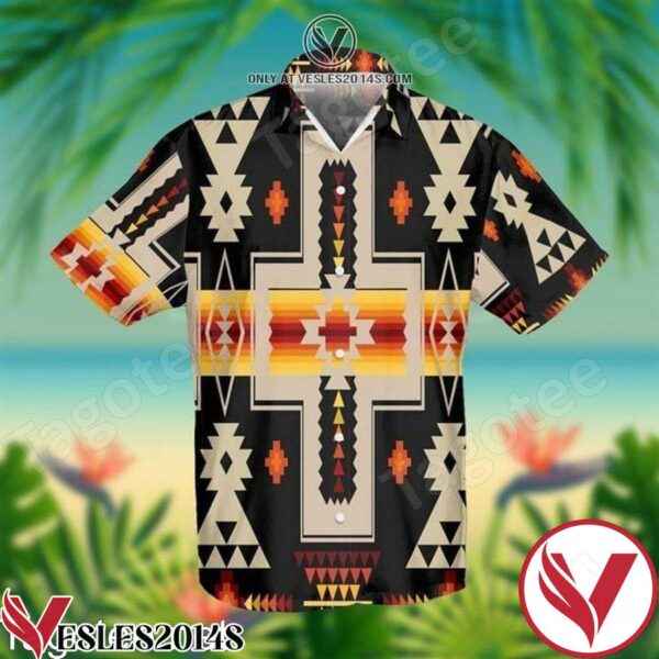 Black Tribe Design Native American Hawaiian Shirt, Unique Gifts For Friends - Vesles2014S 1