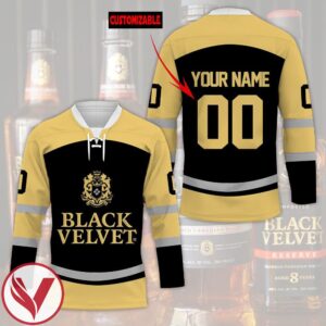 Black Velvet Personalized Hockey Jersey, Trending Gifts For Fans - Vesles2014s