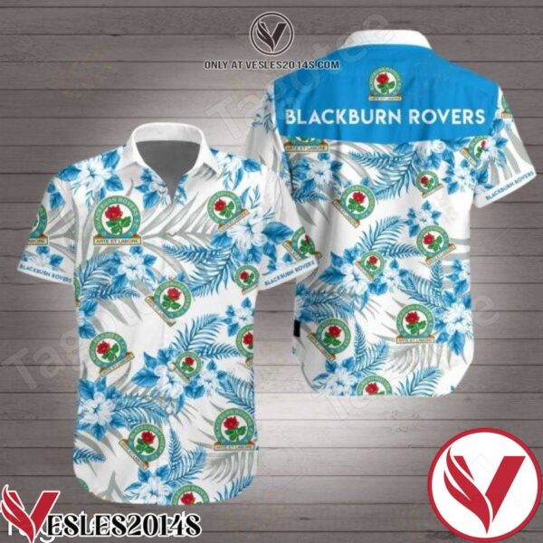 Blackburn Rovers Blue Tropical Floral White Hawaiian Shirt, Unique Gifts For Friends - Vesles2014S 1