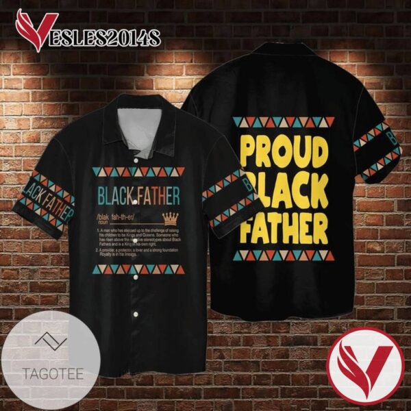 Blackfather Proud Black Father Gift For Men And Women Graphic Print Short Sleeve Hawaiian Casual Shirt Vesles2014S