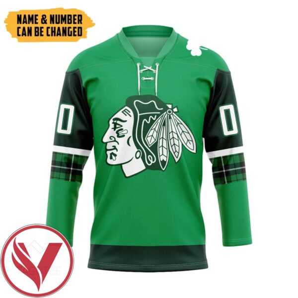 Blackhawks St. Patrick's Day Custom Name Custom Number Hockey Jersey, Trending Gifts For Fans - Vesles2014s