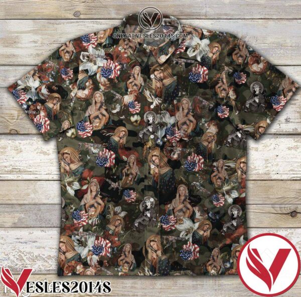 Blessed Mother Veteran American Flag Camo Hawaiian Shirt, Unique Gifts For Friends - Vesles2014S 1