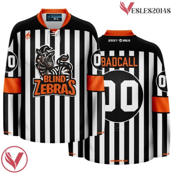 Blind Zebras Funny Hockey Jersey - Vesles2014S