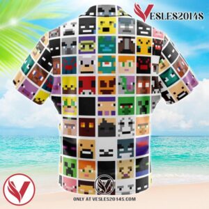 Block Faces Minecraft Hawaiian Button Up Shirt, Perfect Gifts For Anime Lovers - Vesles2014S 1