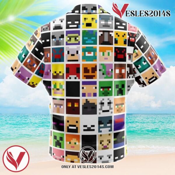 Block Faces Minecraft Hawaiian Button Up Shirt, Perfect Gifts For Anime Lovers - Vesles2014S 1