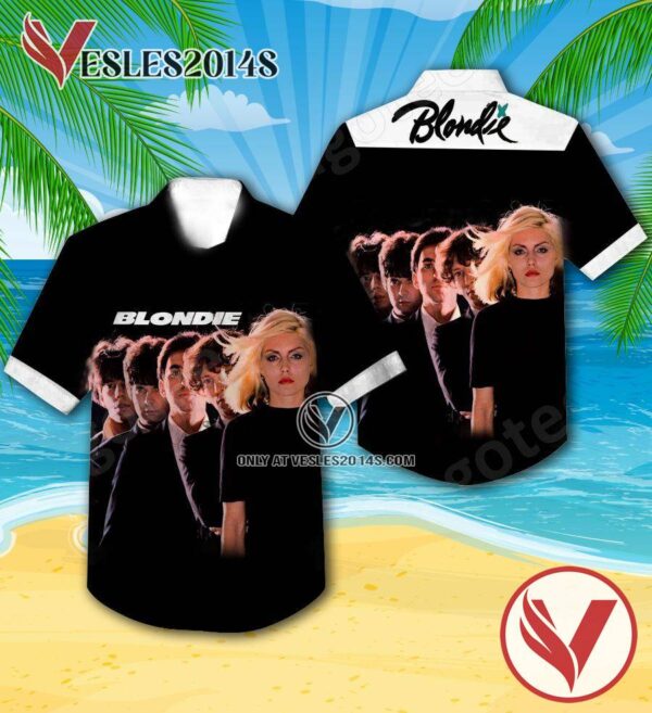 Blondie The Debut Studio Album Cover Black Hawaiian Shirt, Unique Gifts For Music Lovers - Vesles2014S