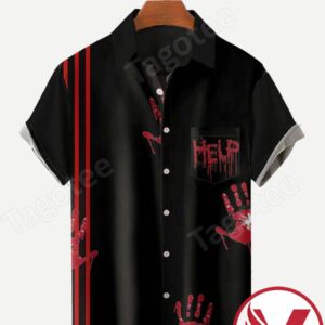 Blood Hand Help Halloween Hawaiian Shirt, Unique Gifts For Friends - Vesles2014S 1