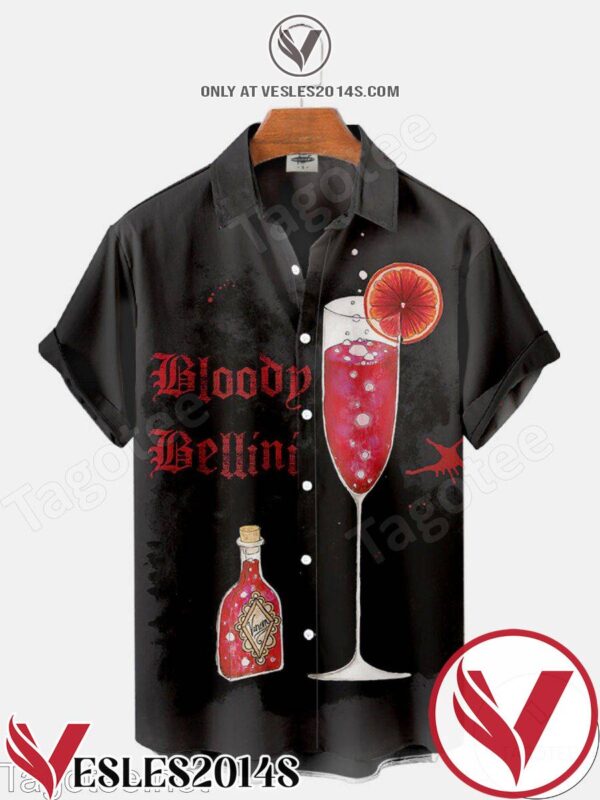 Bloody Bellini Cocktail Halloween Hawaiian Shirt, Unique Gifts For Friends - Vesles2014S 1