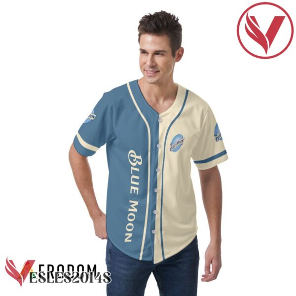 Blue Beige Blue Moon Beer Baseball Jersey, Perfect Gifts For Fans - Vesles2014S 2
