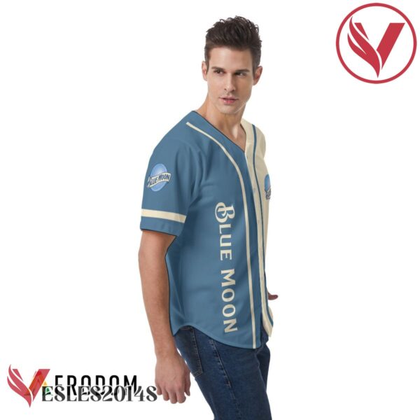 Blue Beige Blue Moon Beer Baseball Jersey, Perfect Gifts For Fans - Vesles2014S 3