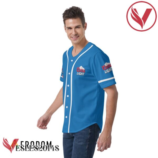 Blue Coors Light Beer Baseball Jersey, Perfect Gifts For Fans - Vesles2014S 3