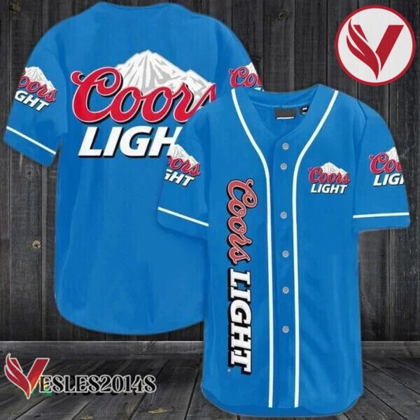 Blue Coors Light Beer Baseball Jersey, Perfect Gifts For Fans - Vesles2014S