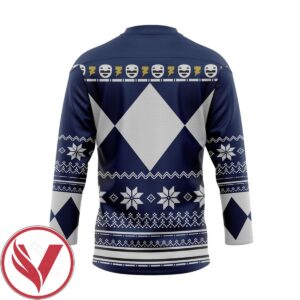 Blue MIGHTY MORPHIN Power Ranger Ugly Custom Hockey Jersey, Trending Gifts For Fans - Vesles2014s 1