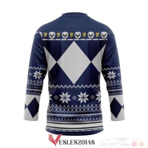 Blue Mighty Morphin Power Rangers Hockey Jersey, Trending Gifts For Fans - Vesles2014s 1