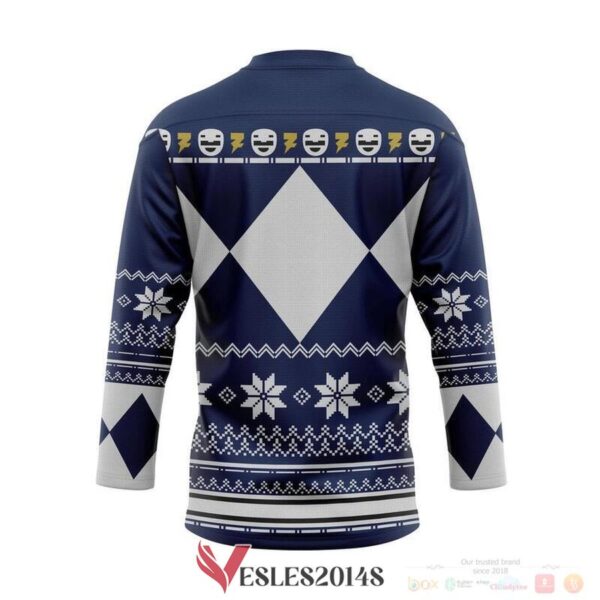 Blue Mighty Morphin Power Rangers Hockey Jersey, Trending Gifts For Fans - Vesles2014s 1