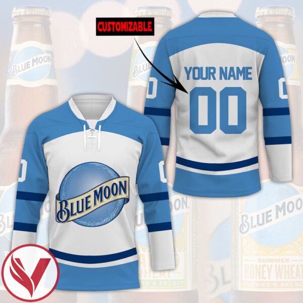 Blue Moon Personalized Hockey Jersey, Trending Gifts For Fans - Vesles2014s