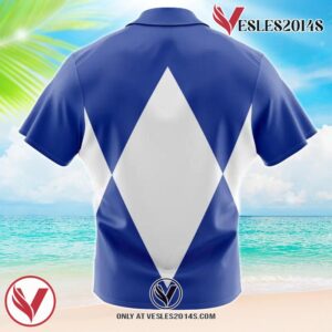 Blue Ranger Mighty Morphin Power Rangers Hawaiian Button Up Shirt, Perfect Gifts For Anime Lovers - Vesles2014S 1