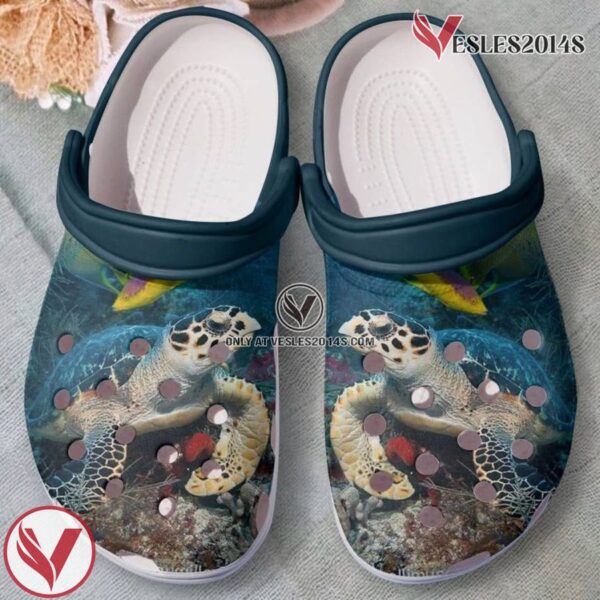 Blue Water Sea Turtle Shoes Clogs – Save The Ocean Outdoor Shoes Clogs For Women, Unique Gift From  Vesles2014S