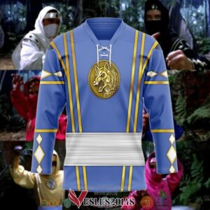 Blue Wolf Ninja Mighty Morphin Power Rangers Ninjetti Hockey Jersey Shirt, Trending Gifts For Fans - Vesles2014s 2