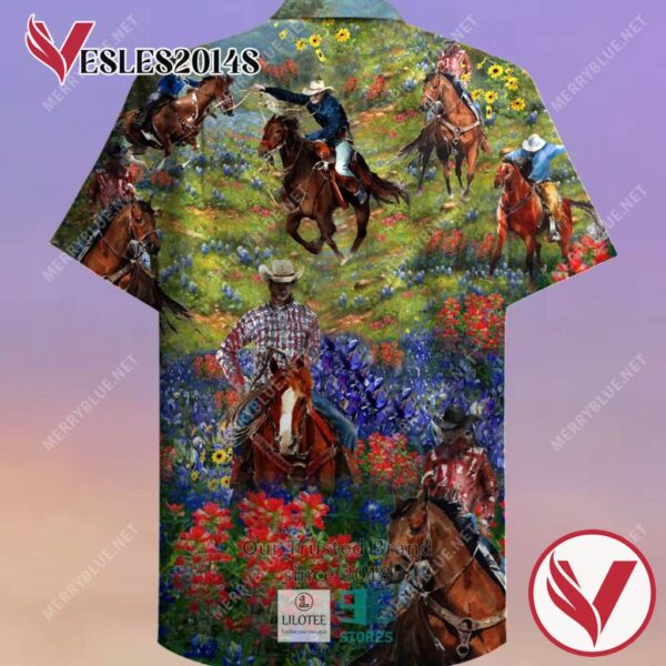 Bluebonnet And Texas Cowboy Casual Hawaiian Shirt, Best Gifts For Summer Vesles2014S 2