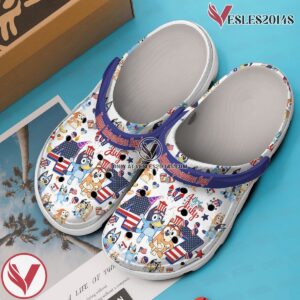 Bluey Happy Independence Day Cartoon Crocs Crocband Clogs Shoes Comfortable For Men Women and Kids, Unique Gift From  Vesles2014S 2