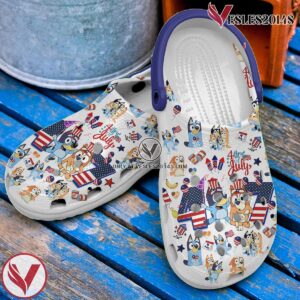 Bluey Happy Independence Day Cartoon Crocs Crocband Clogs Shoes Comfortable For Men Women and Kids, Unique Gift From  Vesles2014S 3