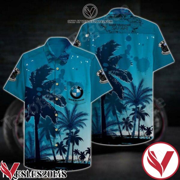 Bmw Motorrad Safari Coconut Tree Blue Hawaiian Shirt, Unique Gifts For Friends - Vesles2014S 1
