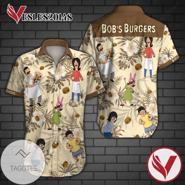Bob Burger Hawaiian Graphic Print Short Sleeve Hawaiian Casual Shirt Vesles2014S