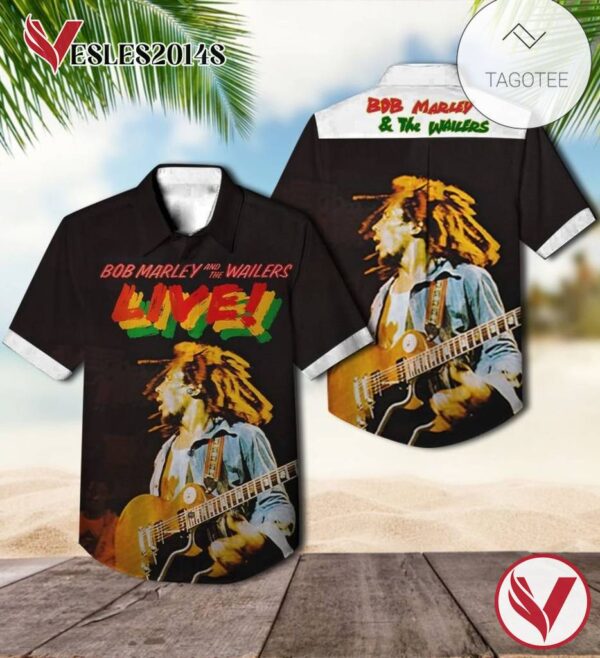 Bob Marley And The Wailers Live 1975 Album Cover Hawaiian Shirt, Best Gift For Music Lovers Vesles2014S