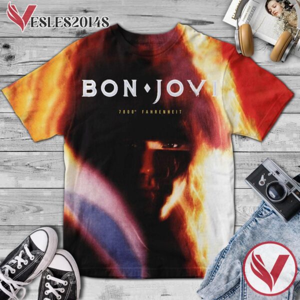 Bon Jovi 7800 Fahrenheit Album Cover Shirt, Perfect Gifts For Music Lovers - Vesles2014S