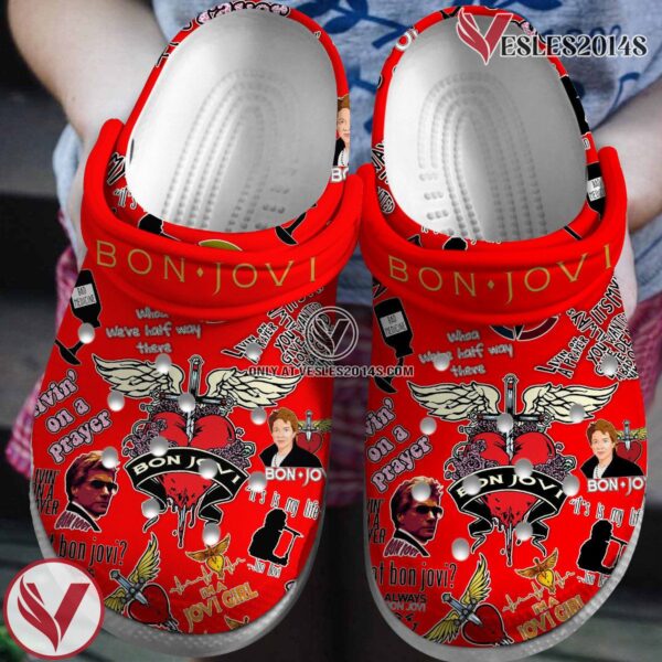 Bon Jovi Band Music Crocs Crocband Clogs Shoes, Unique Gifts For Fans - Vesles2014S