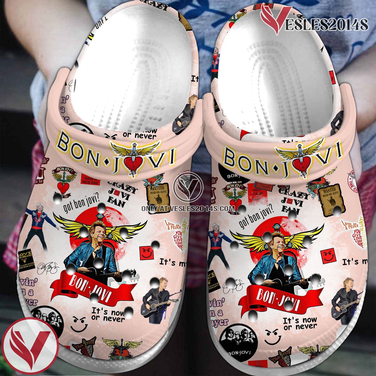 Bon Jovi Music Crocs Crocband Clogs Shoes, Unique Gifts For Fans Style 14 - Vesles2014S
