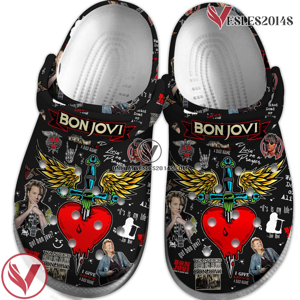 Bon Jovi Music Crocs Crocband Clogs Shoes, Unique Gifts For Fans Style 15 - Vesles2014S 2